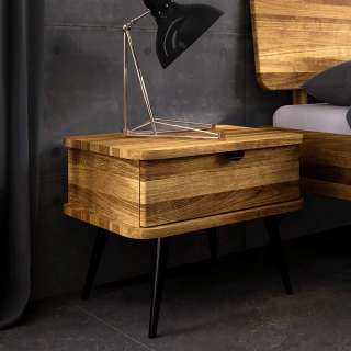 Nachttischkommode aus Wildeiche Massivholz Industry und Loft Stil