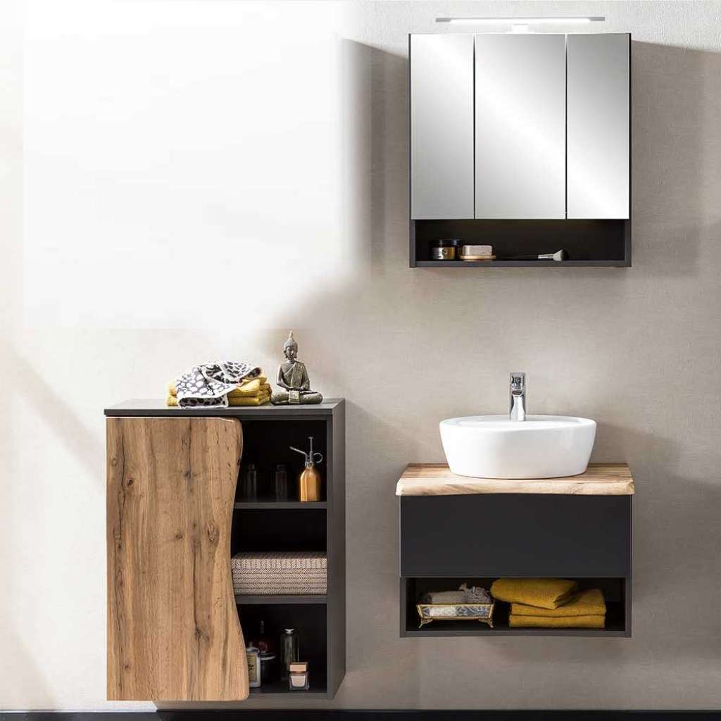 Modernes Badezimmerset im Landhausstil Baumkante NB (dreiteilig)