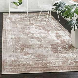 Vintage Teppch Braun im Landhausstil 150x245 cm rechteckig