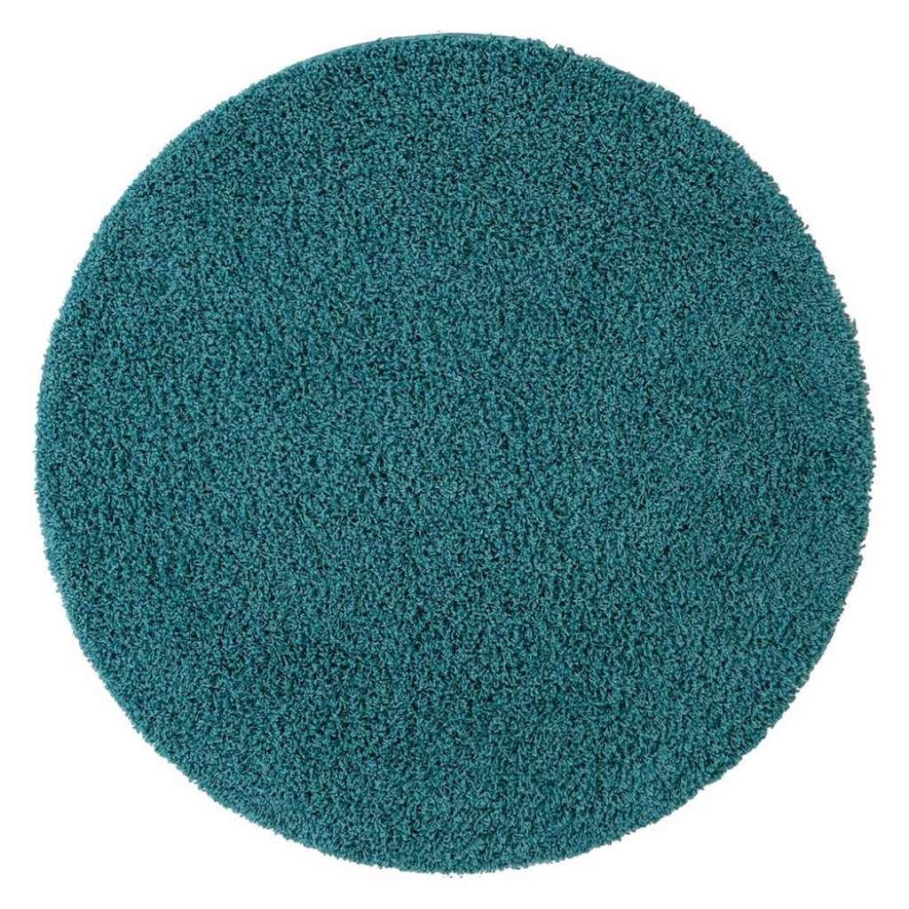 Runder Teppich Türkis 120 cm oder 150 cm Durchmesser Hochflor