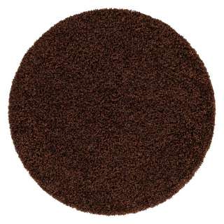 Dunkelbrauner Shaggy Teppich aus Hochflor 120 cm oder 150 cm Durchmesser