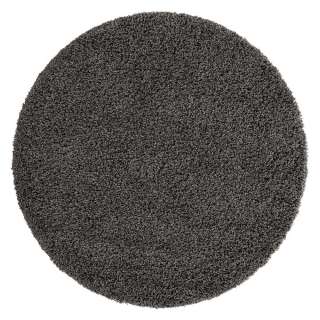 Runder Langflor Teppich in Dunkelgrau 120 cm oder 150 cm Durchmesser