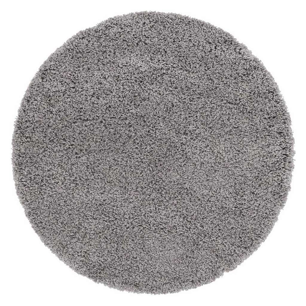 Runder Hochflor Teppich in Hellgrau 120 cm oder 150 cm Durchmesser