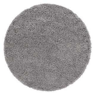 Runder Hochflor Teppich in Hellgrau 120 cm oder 150 cm Durchmesser