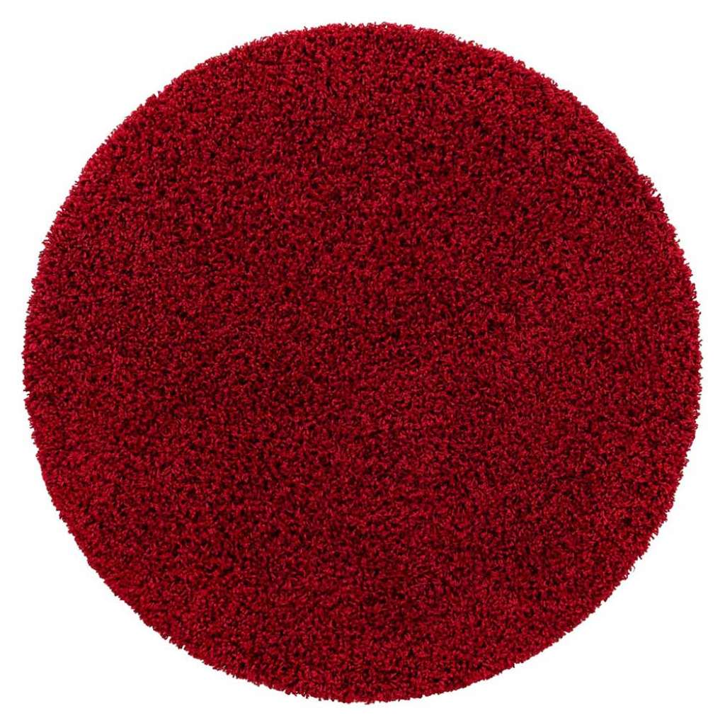 Teppich Hochflor Shaggy in Rot 120 cm und 150 cm rund