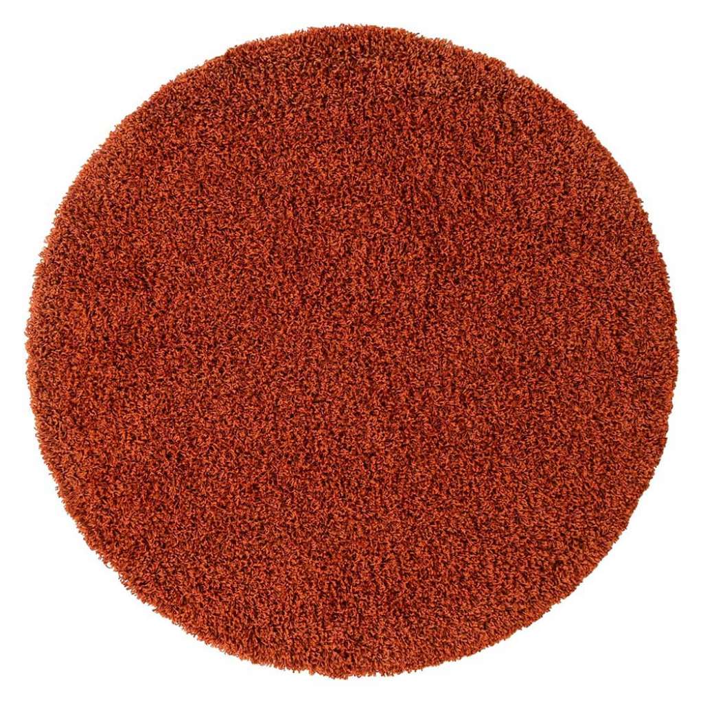 Hochflorteppich in Terracotta 120 cm und 150 cm rund