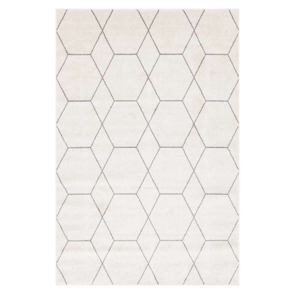 Skandi Stil Teppich in Cremefarben und Grau geometrischem Muster