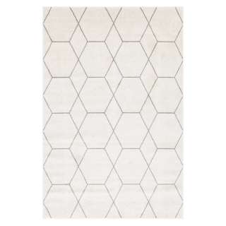 Skandi Stil Teppich in Cremefarben und Grau geometrischem Muster
