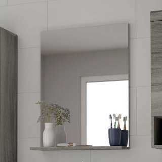 Badspiegel mit Ablage in Holzoptik Rauchgrau 60 cm breit