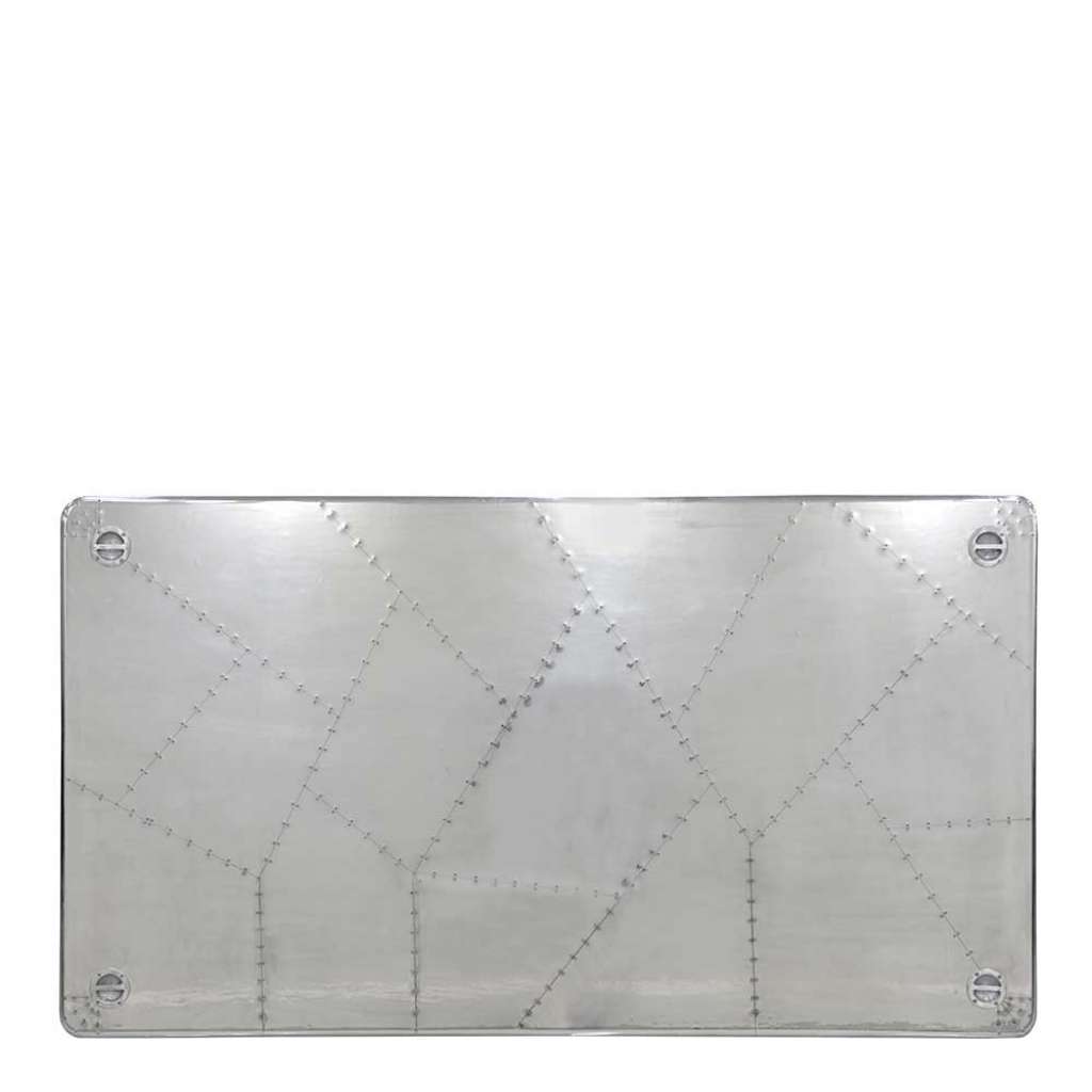 Einzelnes Bett Kopfteil in Silberfarben Aluminium und Holz