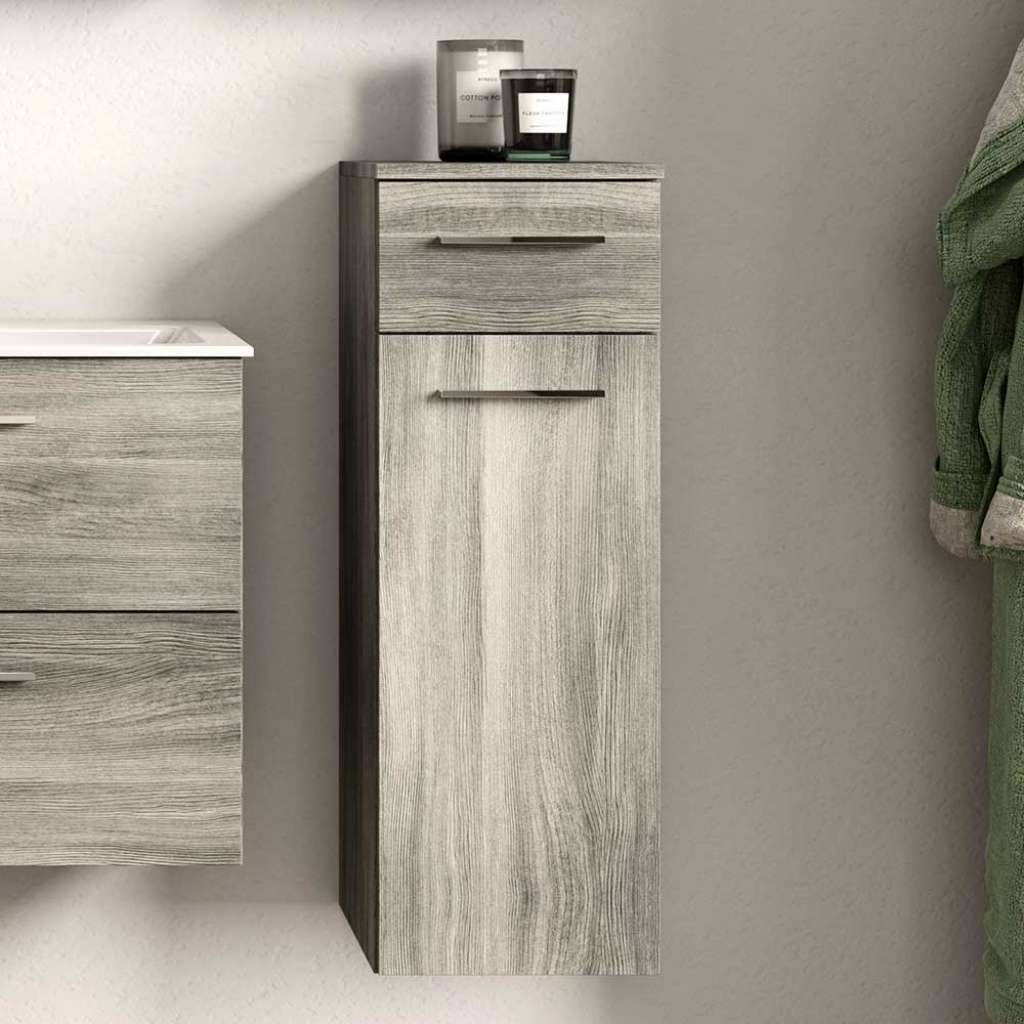 Badezimmer Unterschrank hängend 85 cm hoch einer Schublade und einer Tür