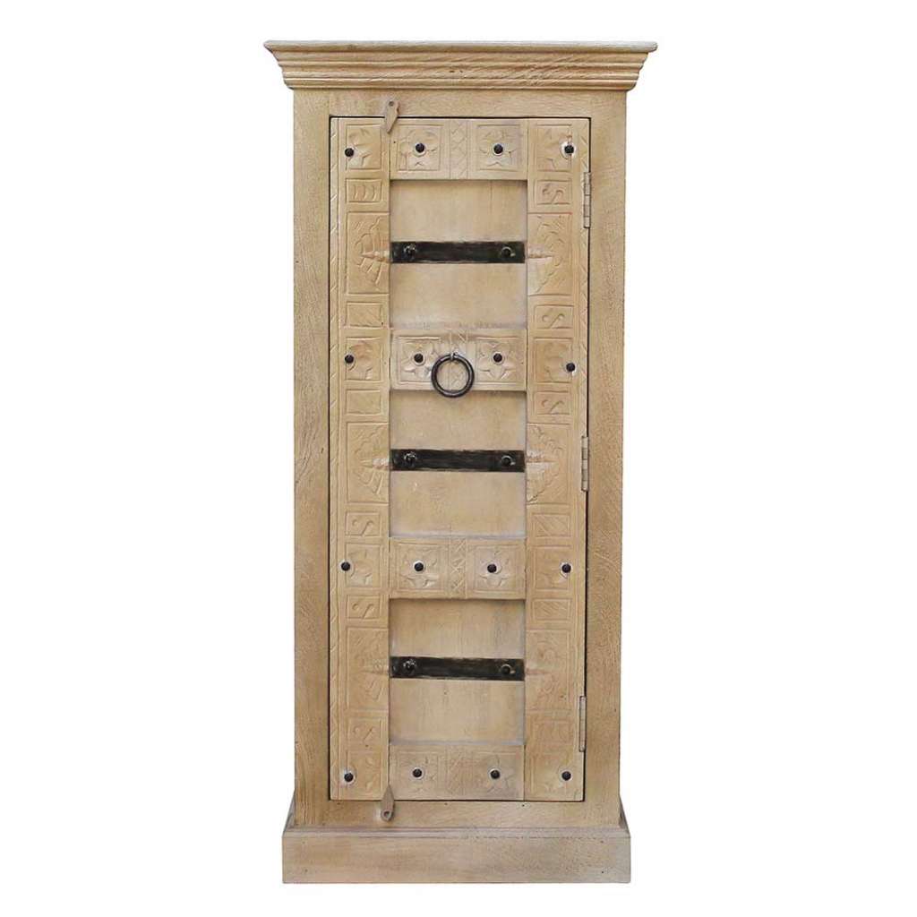 Bad Midischrank aus Mangobaum Massivholz Shabby Chic Stil