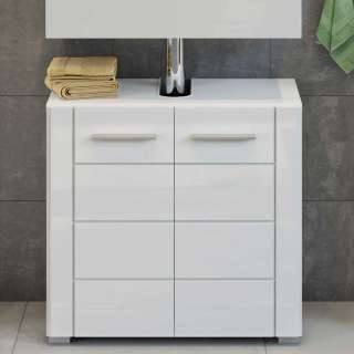 Waschbeckenunterschrank in Weiß 60 cm breit -  34 cm tief
