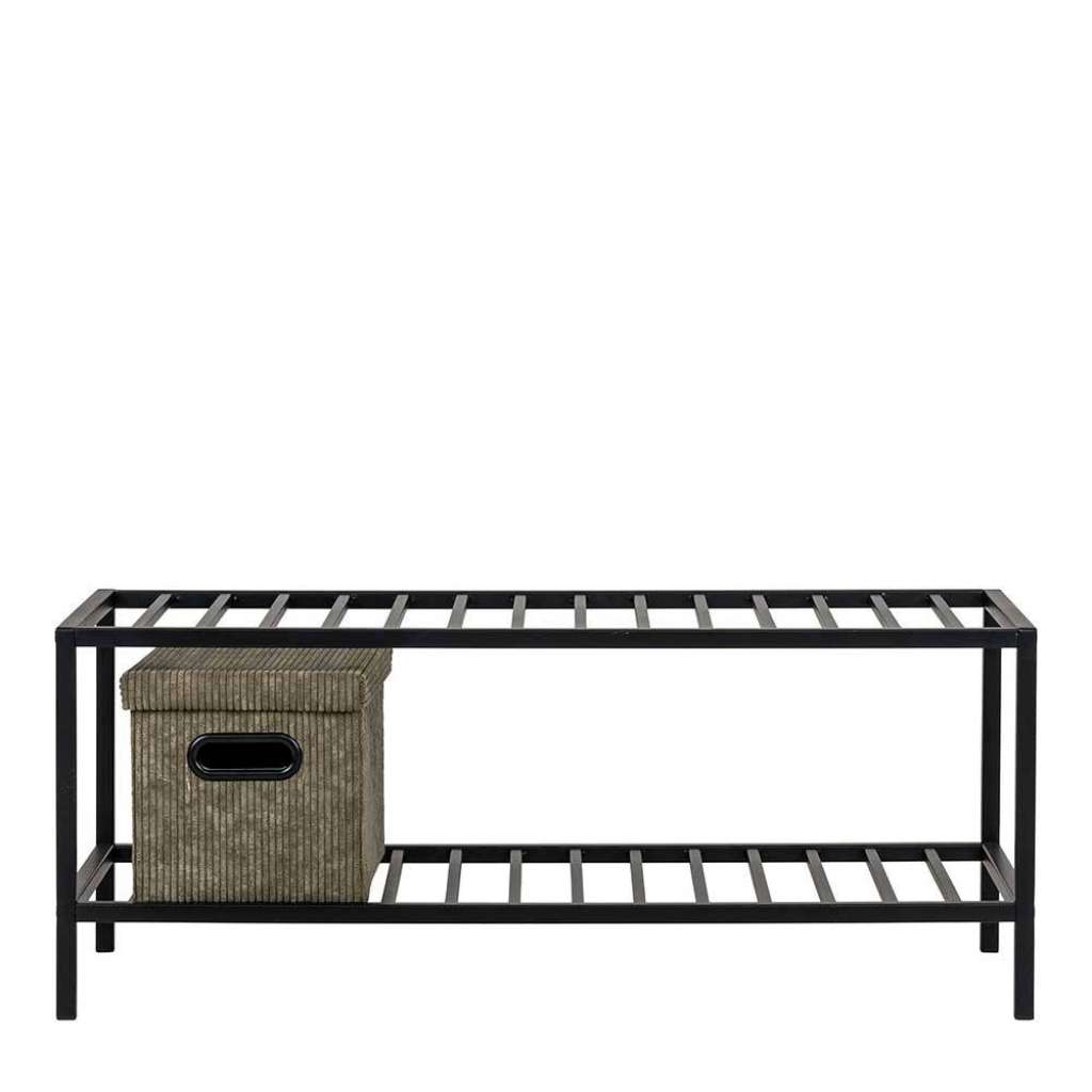 Schwarzes Metall Schuhregal 79 cm breit 32 cm hoch