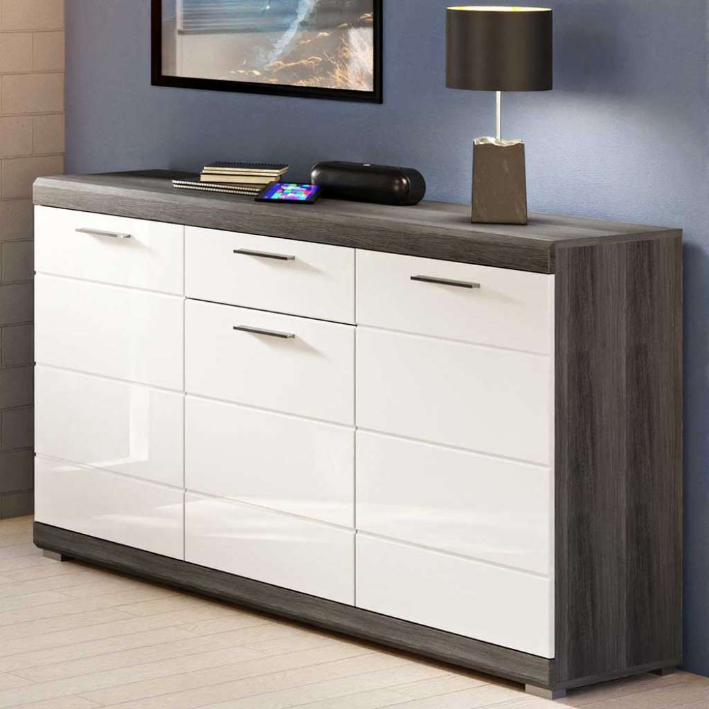 Sidebord in modernem Design Drehtüren und Schublade