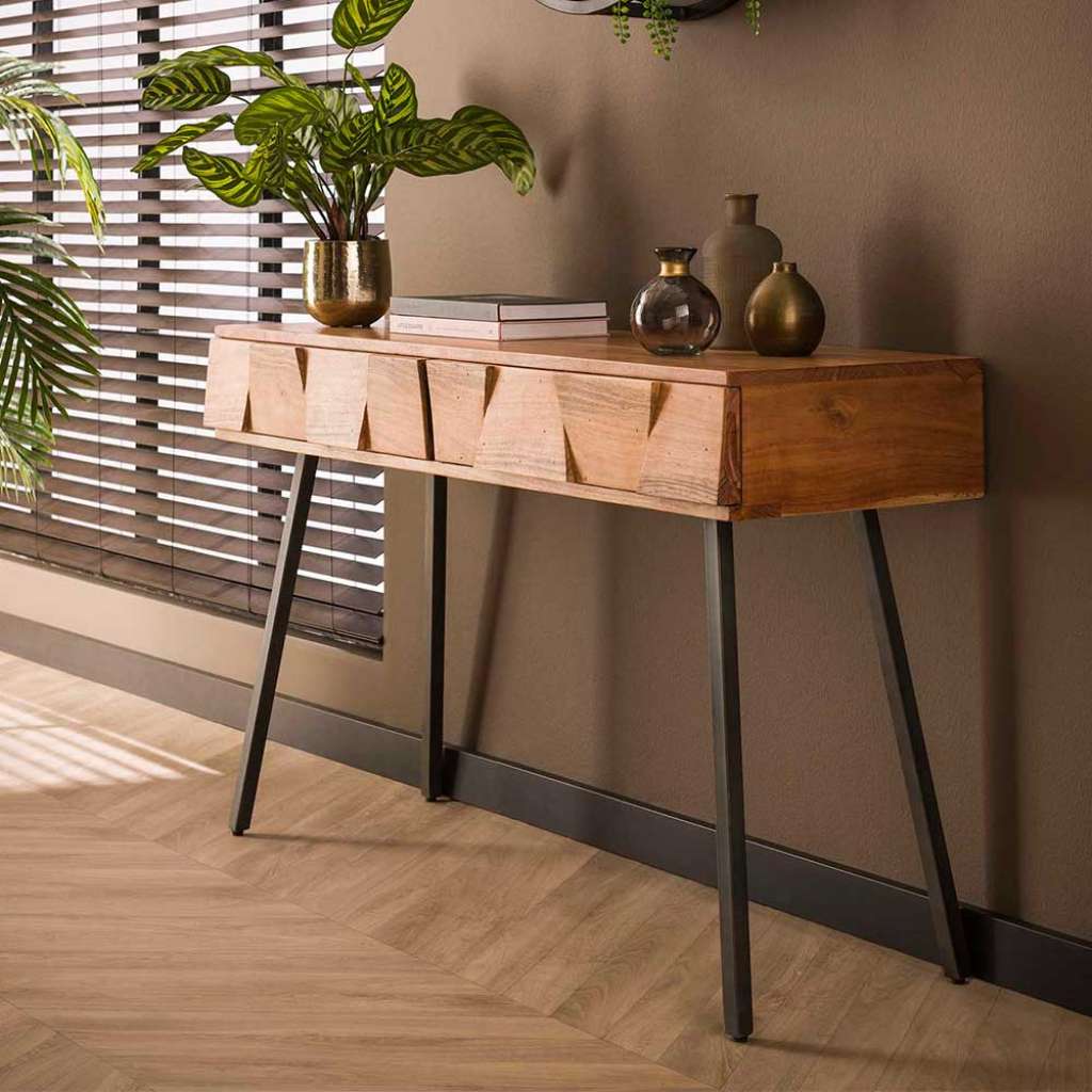 Konsolentisch mit Metallgestell in modernem Design 125x77x40 cm