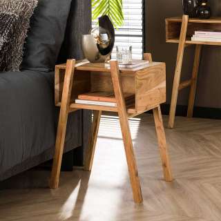 Holz Beistelltisch massiv aus Akazie Massivholz 60 cm hoch