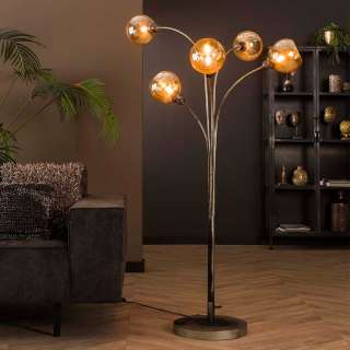 5-flammige Stehlampe aus Glas und Metall Industry und Loft Stil