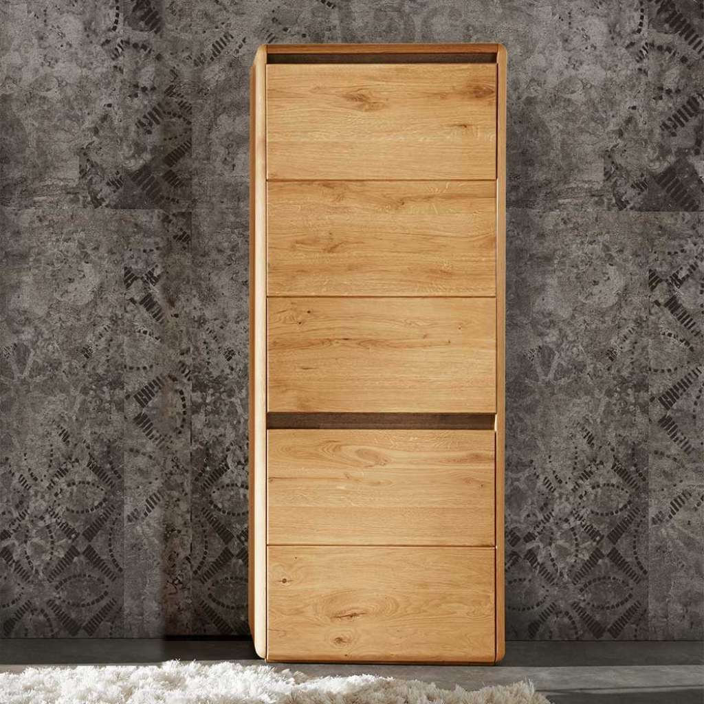 Wohnzimmer Highboard massiv aus Eiche zwei Soft Close Drehtüren