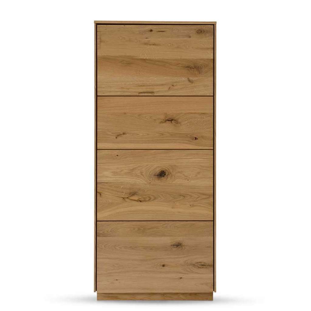 Wildeiche massiv Highboard in modernem Design 145 cm hoch