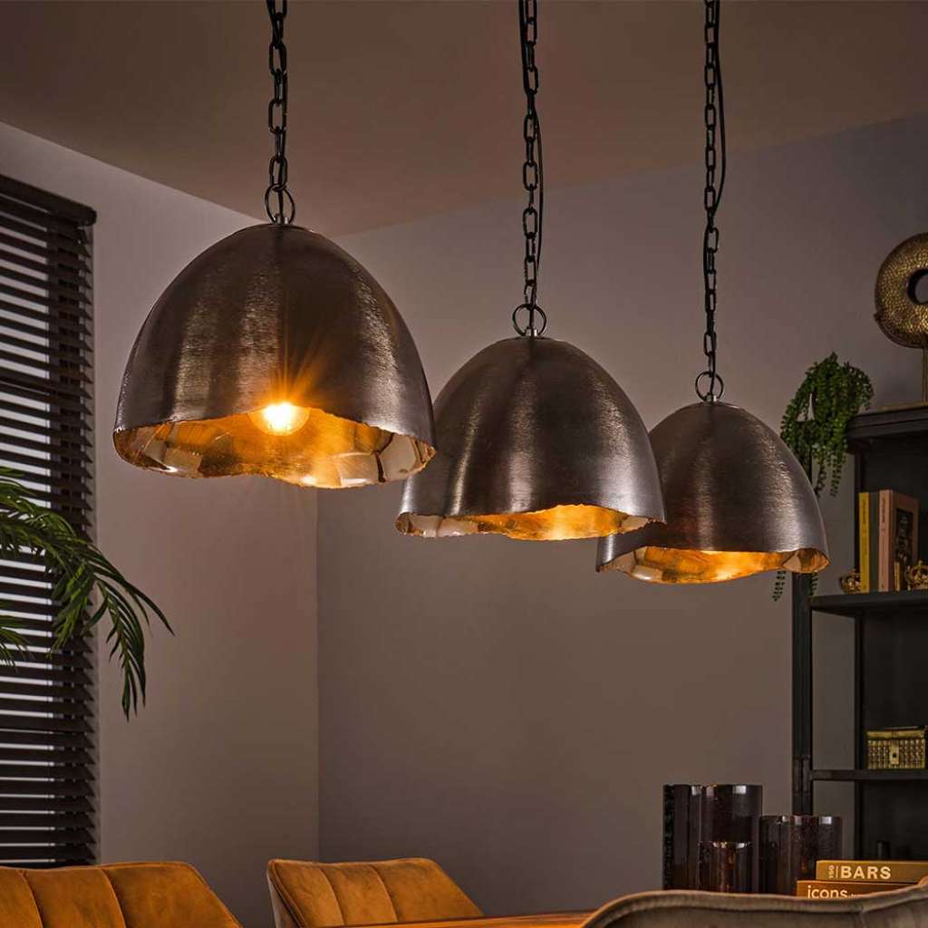 Industriestil Hängelampe aus Metall Schwarz Nickel