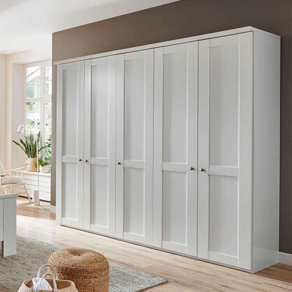 250 cm Drehtürenkleiderschrank in Weiß Made in Germany