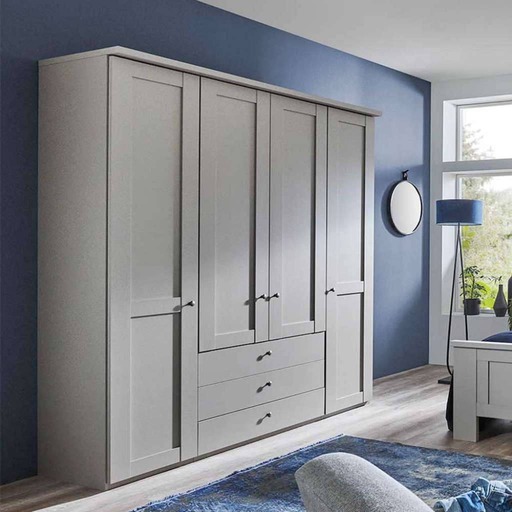 Kleiderschrank Hellgrau im Landhausstil Made in Germany