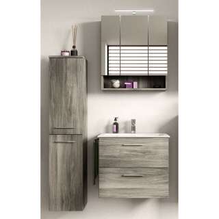 Gäste WC Möbel Set mit Spiegelschrank Waschbecken inklusive (dreiteilig)