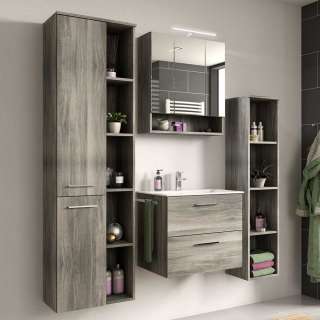 Modernes Waschplatz Set mit Spiegelschrank Waschbecken inklusive (vierteilig)
