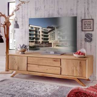 Fernsehmöbel Vollholz aus Wildeiche Massivholz 180 cm breit