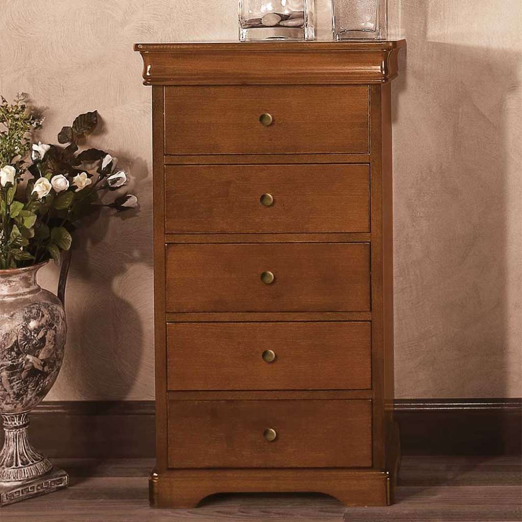 Dielenkommode in Nussbaumfarben 92 cm hoch - 51 cm breit