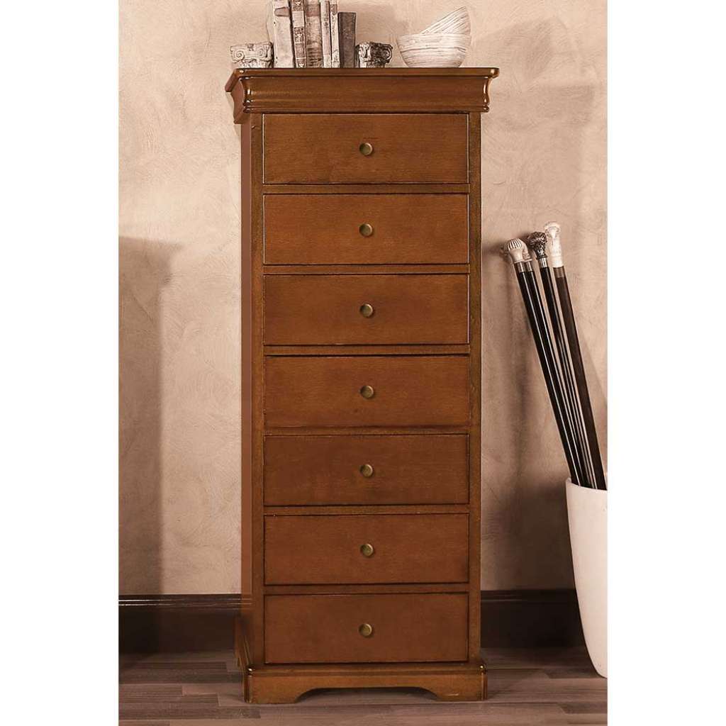 Schubladenkommode klassisch in Nussbaumfarben 123 cm hoch