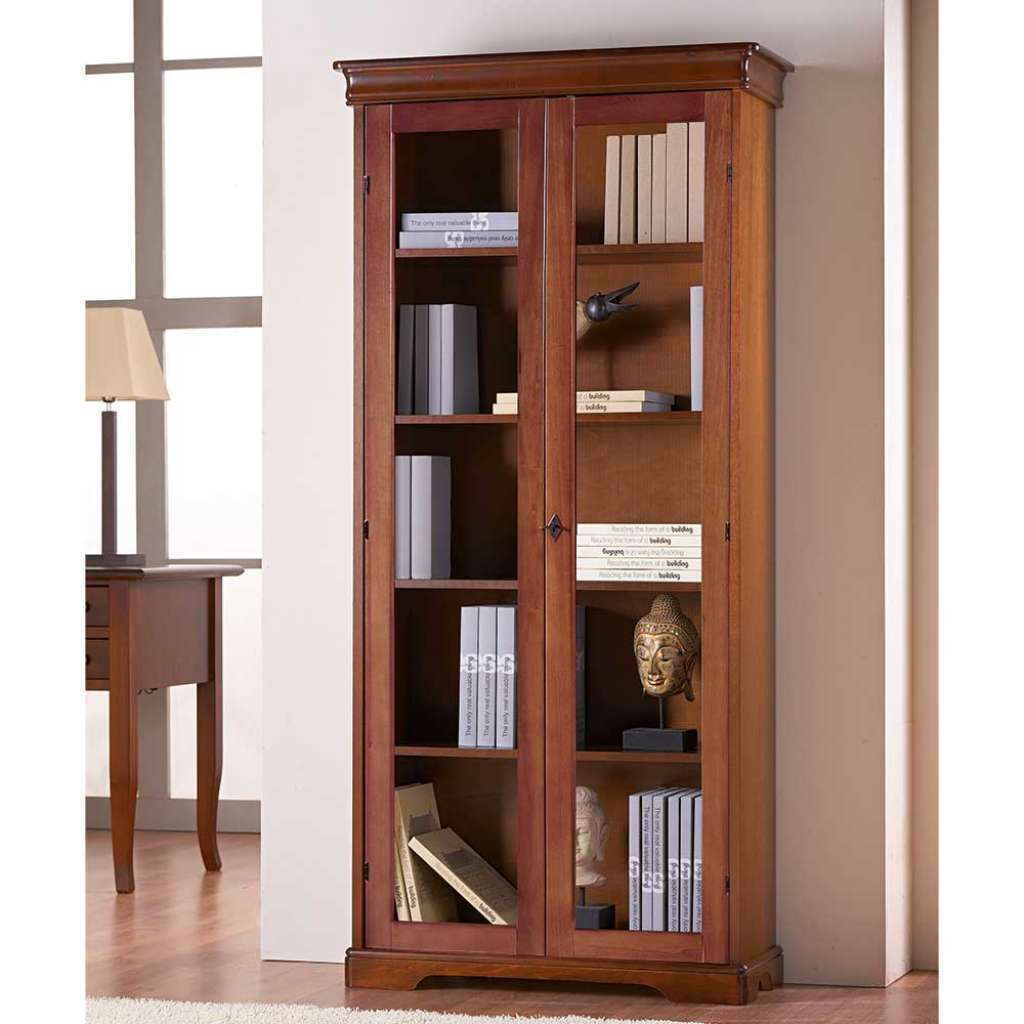 Vitrine Nussbaumfarben im klassischen Stil 179 cm hoch