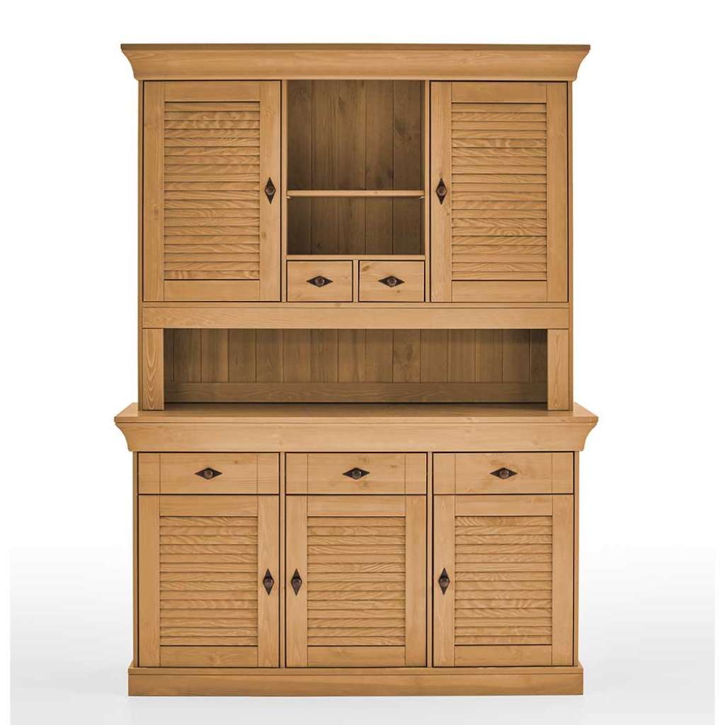 Kiefer Buffettschrank teilmassiv im Landhausstil fünf Schubladen und Türen