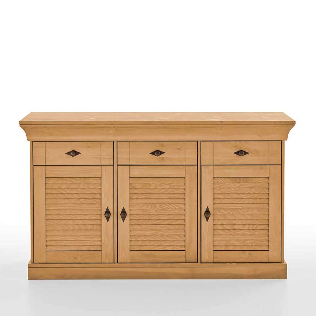 Kiefer Esszimmersideboard in Laugenfarben drei Schubladen