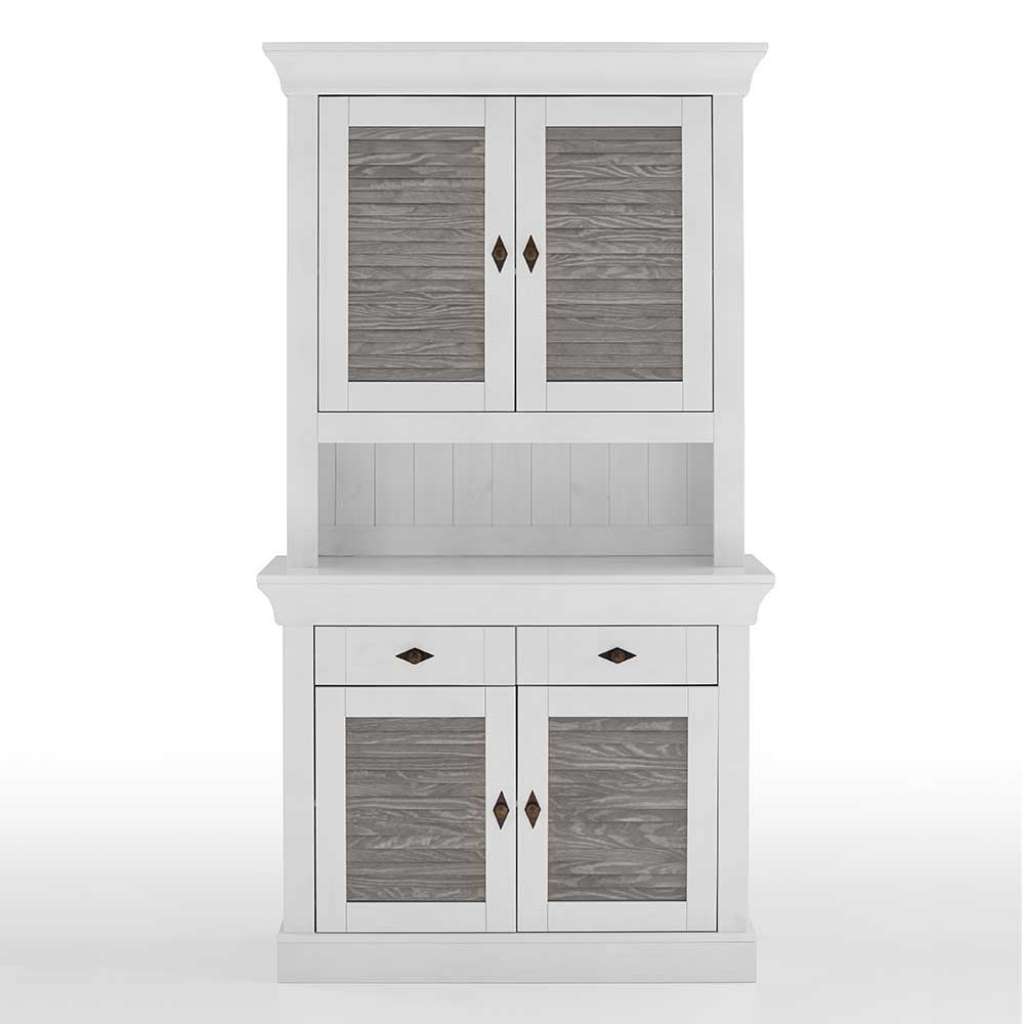 Buffet Esszimmerschrank im Landhausstil Kiefer Grau und Weiß