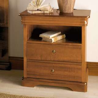 Nachttischschrank 61 cm hoch in Nussbaumfarben klassischen Stil