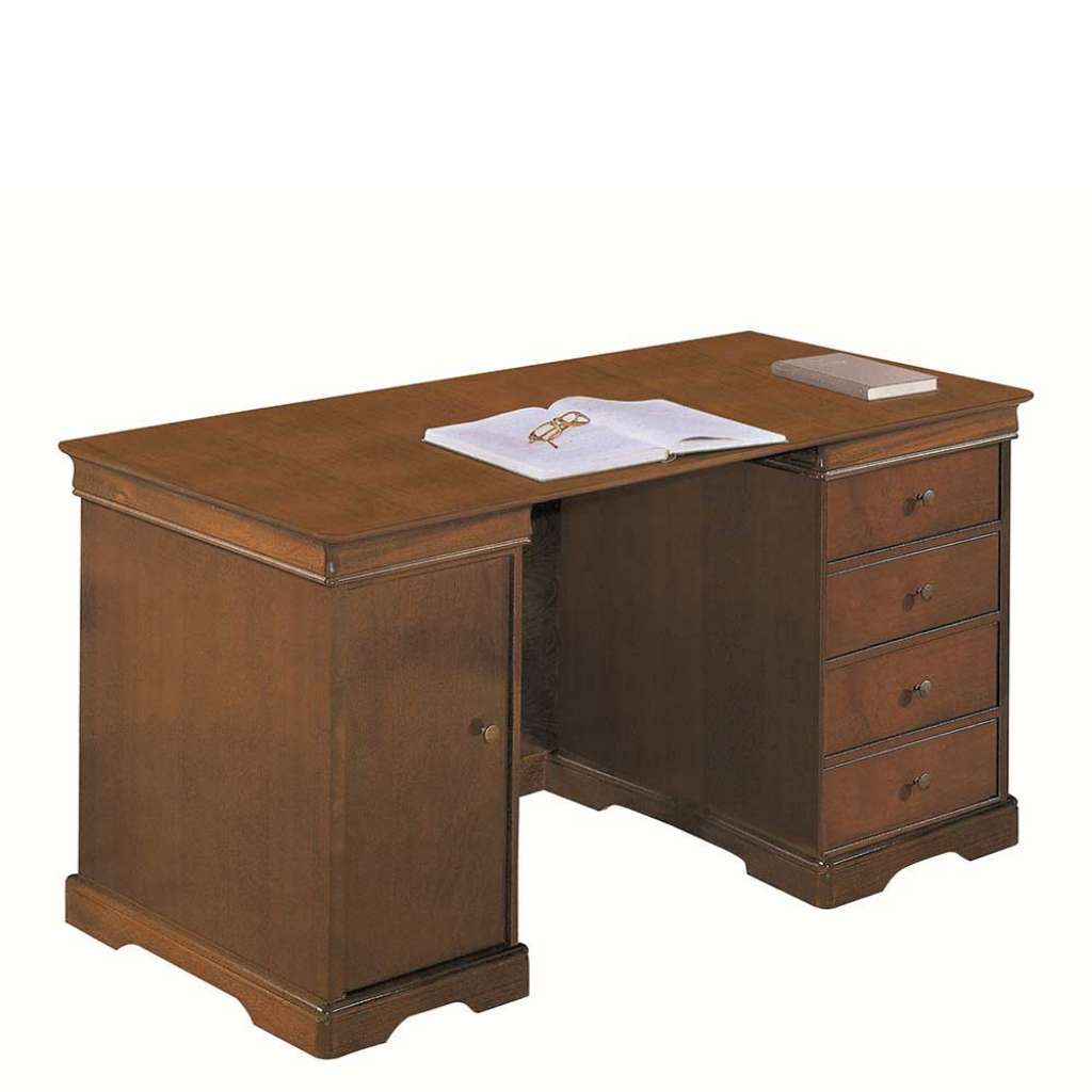 Herren Schreibtisch im klassischen Stil Nussbaumfarben