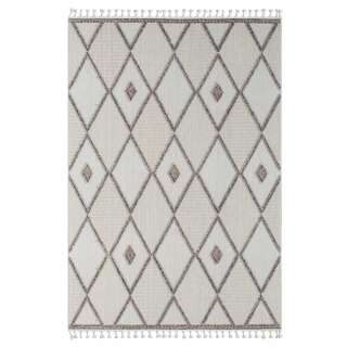 Sisaloptik Teppich in Beige - Grau - Cremefarben geometrischem Muster