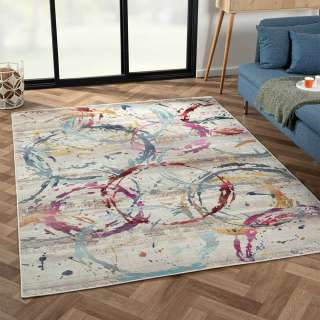 Farbklecks Teppich bunt 170x240 cm rechteckig modernem Design