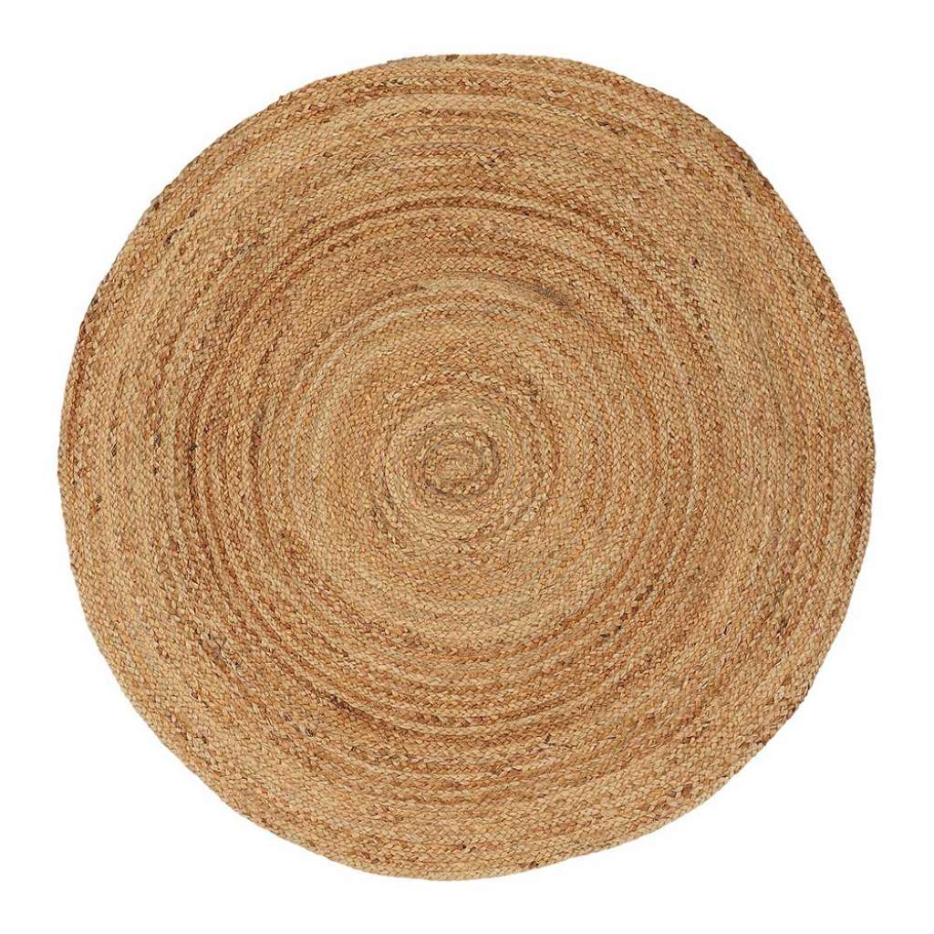 Landhaus Teppich hellbraun aus Jute 150 cm Durchmesser