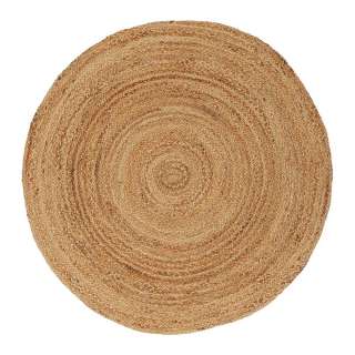 Landhaus Teppich hellbraun aus Jute 150 cm Durchmesser