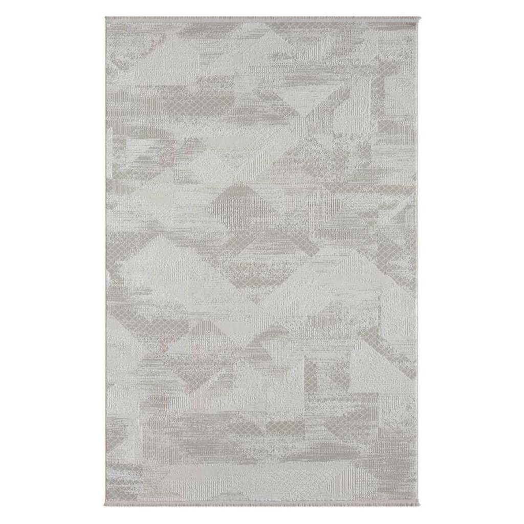 Heller Teppich rechteckig in Beige und Cremefarben Kurzflor
