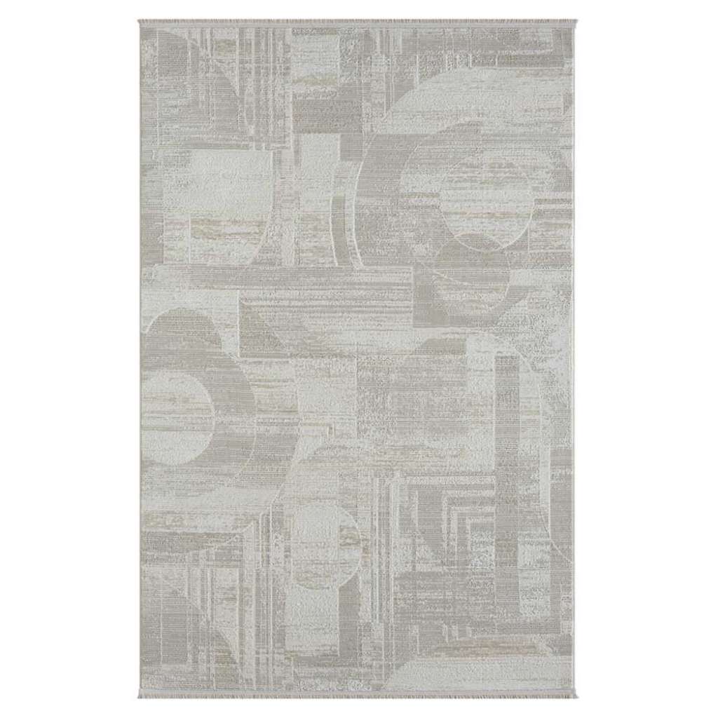 Gemusterter Teppich modern aus Kurzflor Cremefarben und Beige