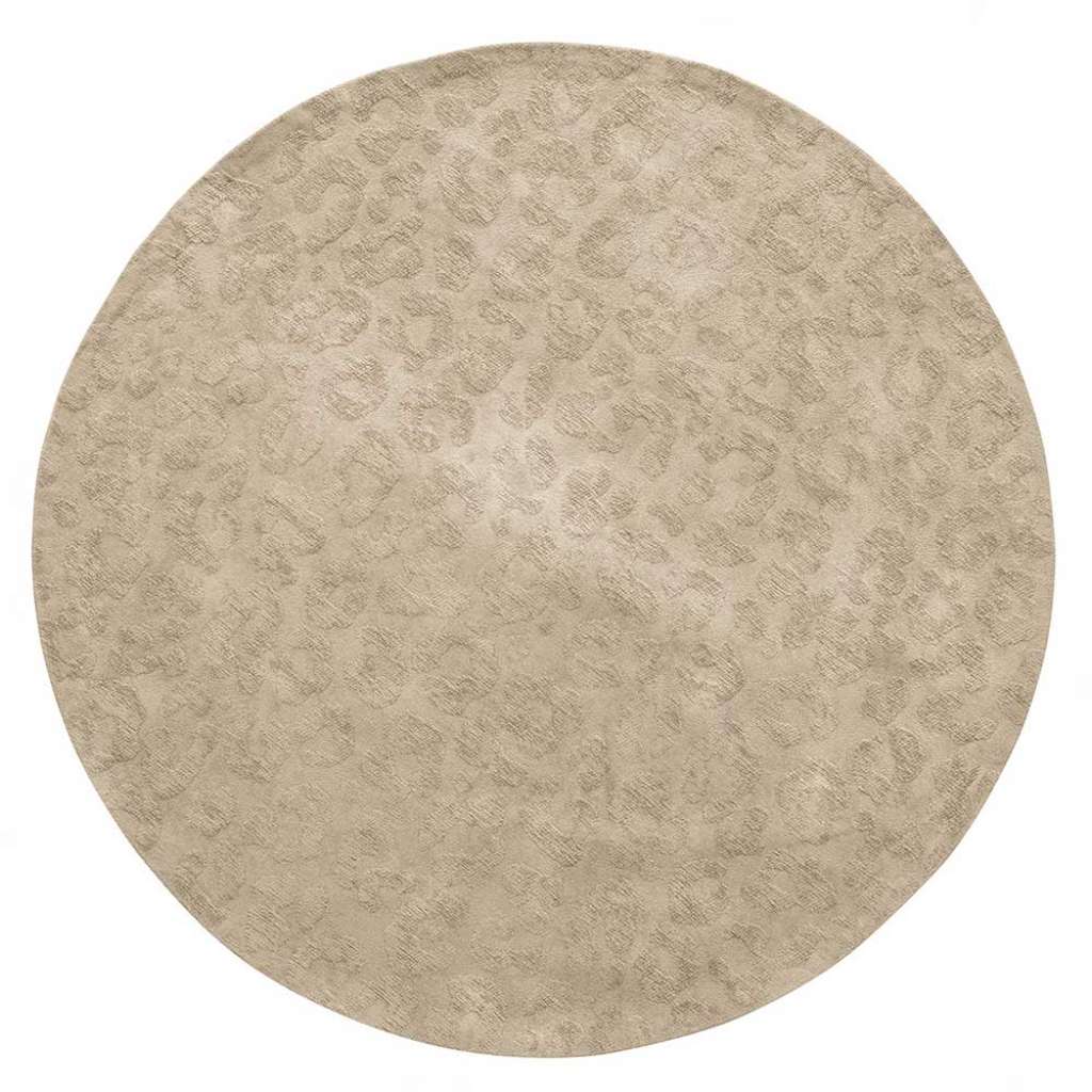 Heller Skandi Stil Teppich in Beige 150 cm Durchmesser