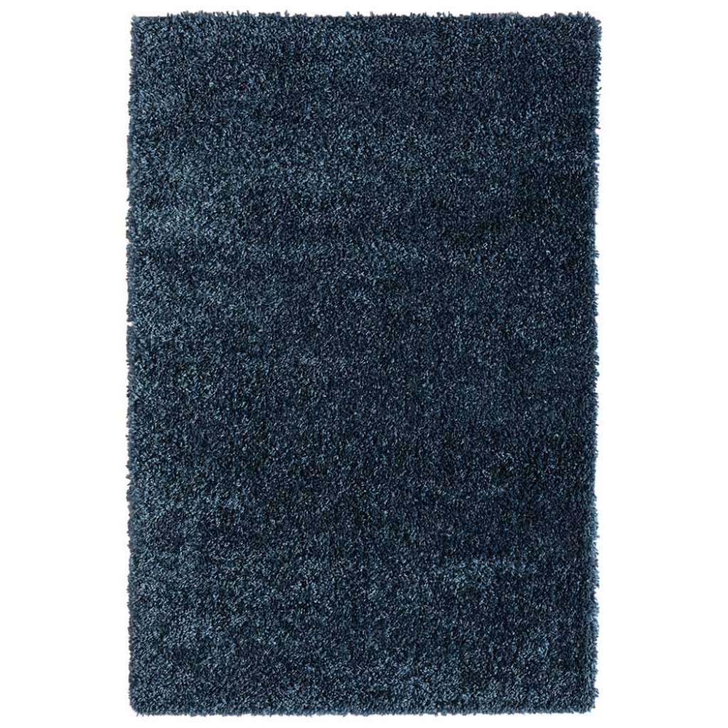 Shaggy Hochflor Teppich in Dunkelblau auch als Läufer erhältlich