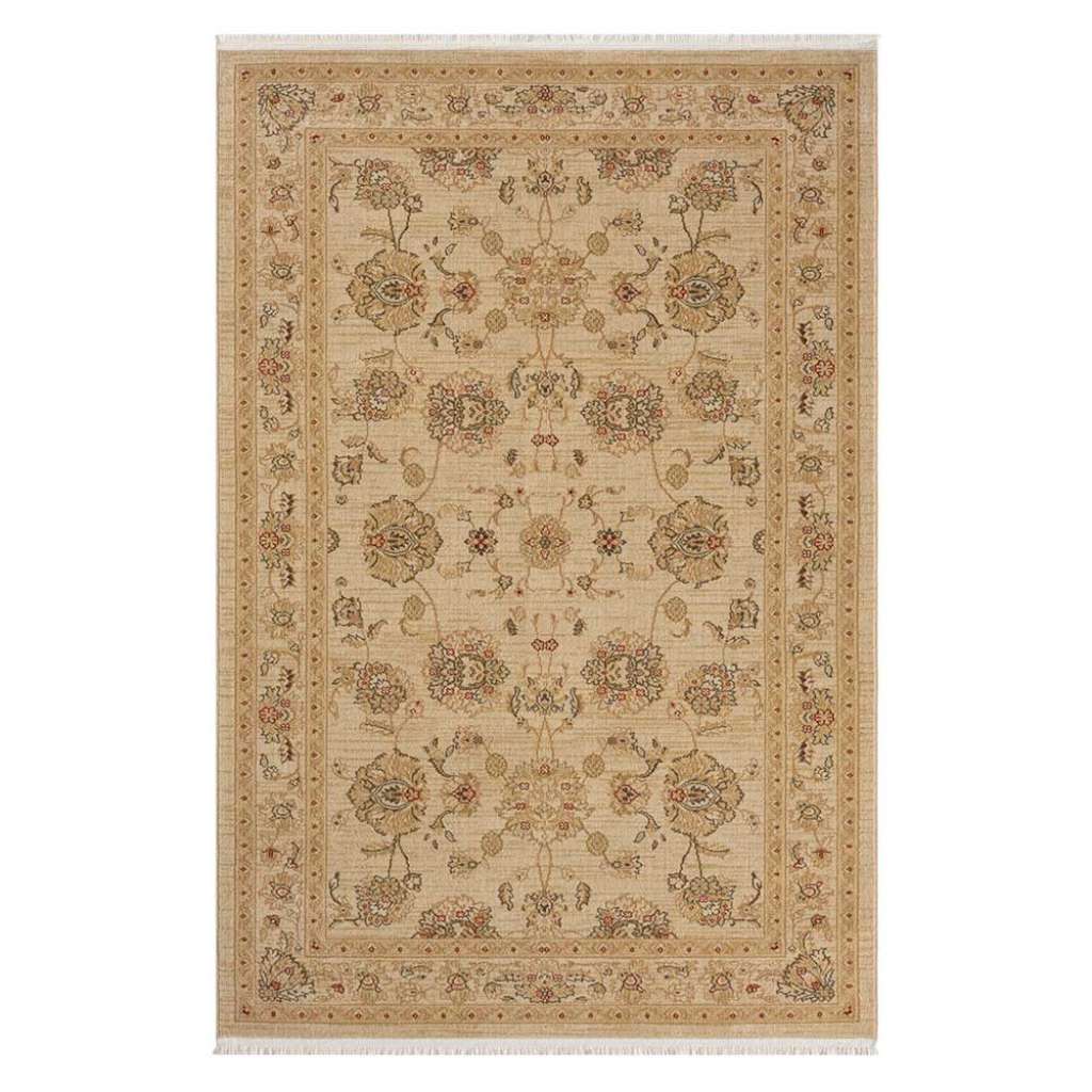 Kurzflorteppich floral im orientalischen Stil Beige und Creme
