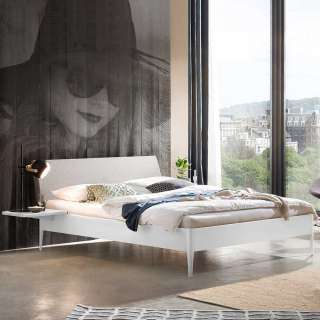 Doppelbett Buche weiß lackiert 160x200 cm 180x200