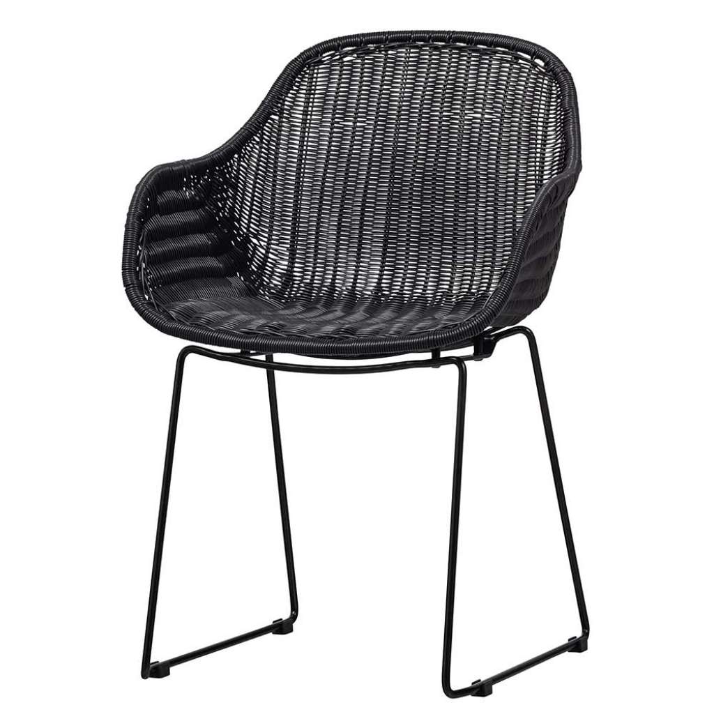 In- und Outdoor Stühle Schwarz aus Kunstrattan Gestell aus Metall