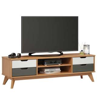 Skandi Design Fernsehunterschrank aus Kiefer Massivholz 140 cm breit